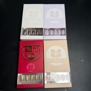 Red Aspen Acrylic Nail Dashes Set